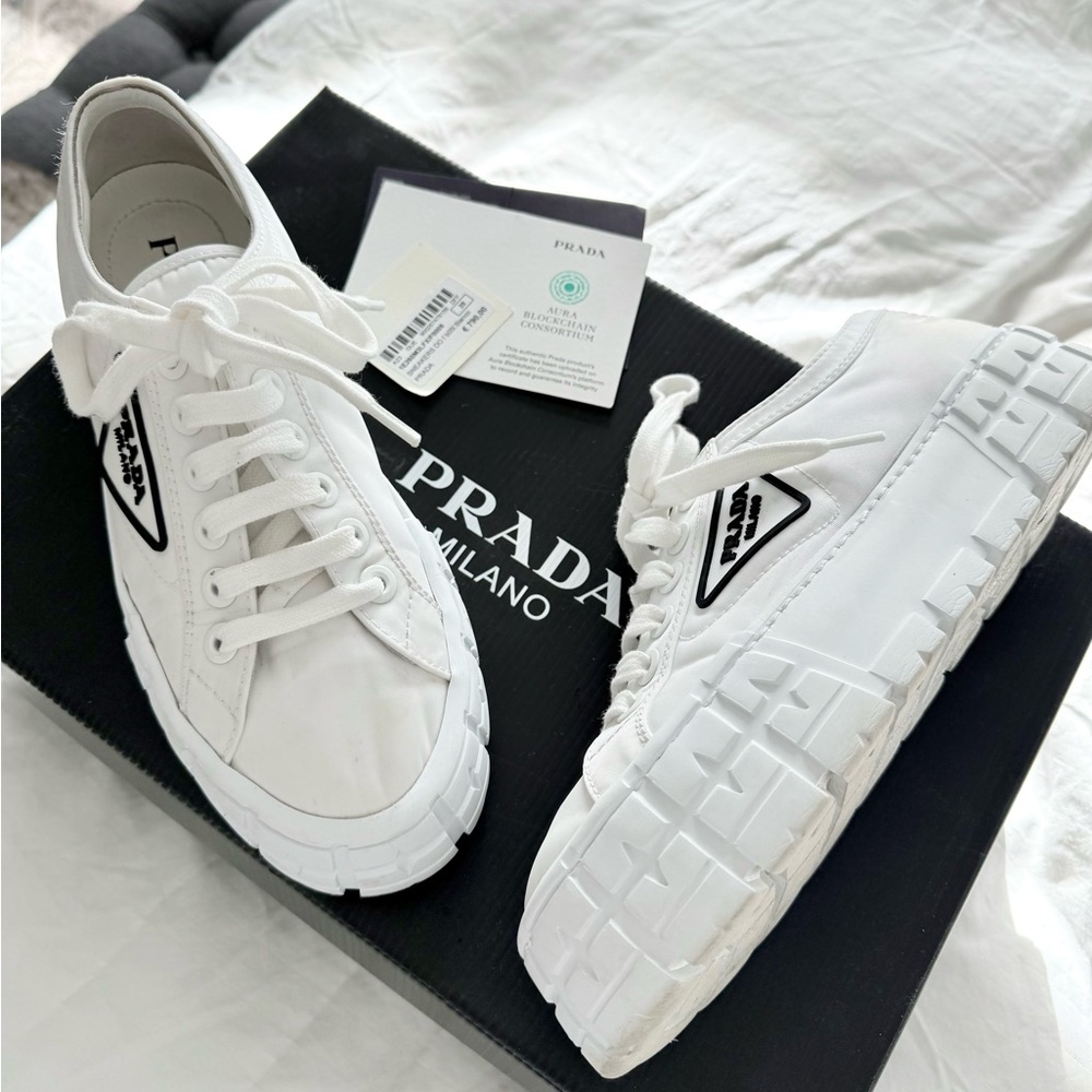 Prada Double Wheel Re-Nylon Gabardine Sneakers